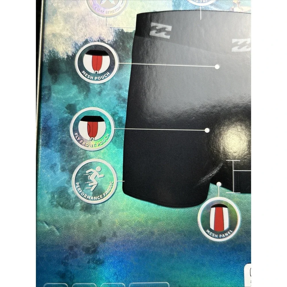 Billabong Performance Mesh Microfiber Boxer Briefs 4 Pack‎ Men's Size XL - Picture 7 of 9